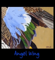 Angel Wing - 24x30 Acrylic on Stretched Canvas with Gallery Wrap Yellow Ochre Border - Painting by Greg Schwab