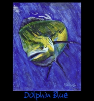 Dolphin Blue - 24x36 Acrylic on Stretched Canvas with Image Wrap Border - Painting by Greg Schwab