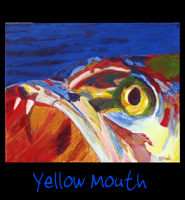 Yellow Mouth - 24x30 Acrylic on Stretched Canvas with Image Wrap Border - Painting by Greg Schwab
