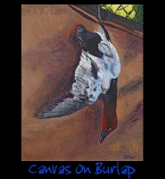 Canvas on Burlap - 24x30 Acrylic on Stretched Canvas with Black Gallery Wrap Border - Painting by Greg Schwab