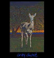 Grey Ghost - 24x36 Acrylic on Stretched Canvas with Black Gallery Wrap Border - Painting by Greg Schwab