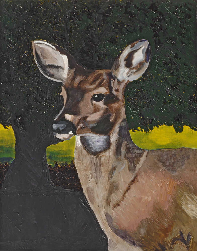 Emerald Doe - 28x36 Acrylic on Stretched Canvas with Black Gallery Wrap Border
